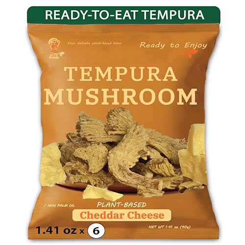 BITETUOSO Tempura Mushroom Chips, Tempura-Style Mushroom Snack, Ready-to-Eat Crispy Oyster