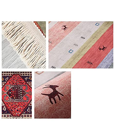 Tapis ethnique rétro lavable et antidérapant grand format - 6