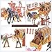 PowerTRC 58 Pcs Wild West Cowboys and Indians Plastic Figures Toys Play Set, Toy Figure Action Soldiers and Native American Accessories Figure Playset Birthday Gift