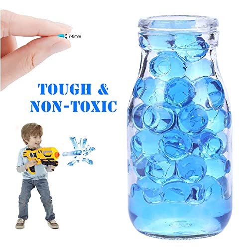 Tansar Water Balls Beads Refill Ammo (7-8 Mm,6 Pack,10000 Pieces Per Pack),Gel Splater Ball Blaster Bullets Made Of Non-Toxic Eco Friendly Water Ball Compatible With Splatter Gall Gun,Blue Colour #TOP2