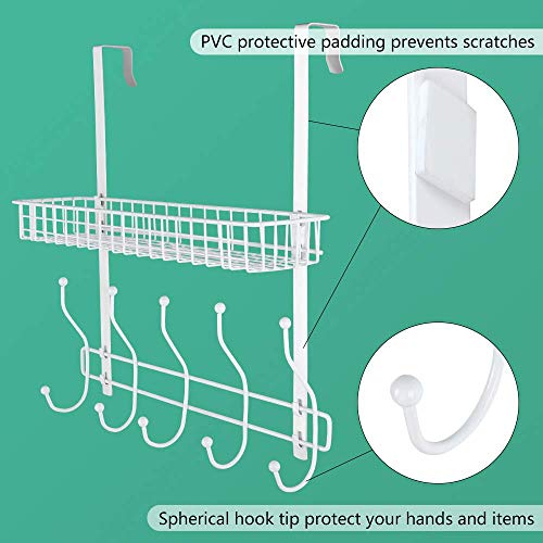 image for Terby Over The Door Hook Organizer, Hanging Coat Rack Storage Shelf wi