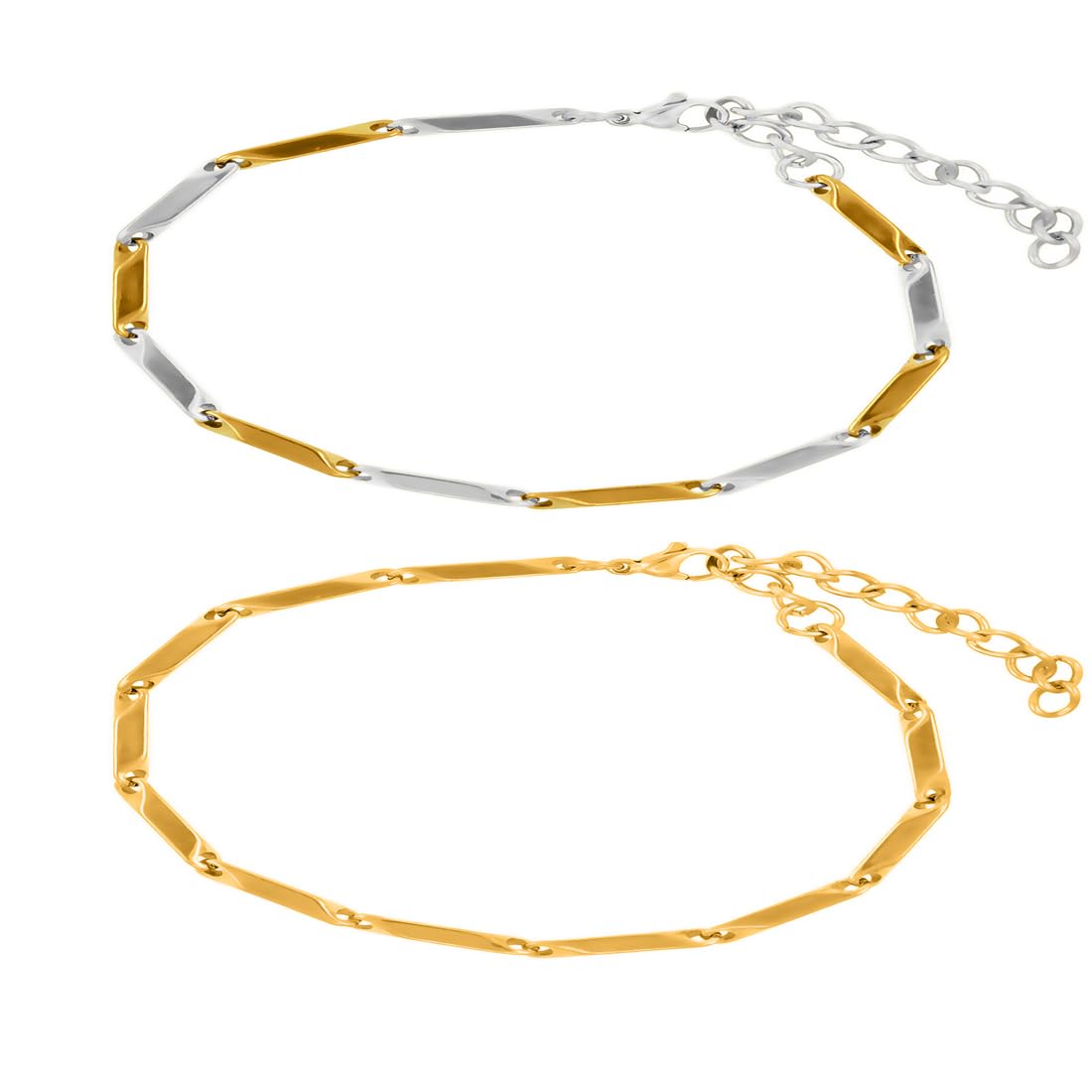 Nakabh Combo of Chain Stainless Steel Wrist Bracelet for Men Boys Unisex (NAK-2220283)(Gold Silver + Gold) (B0C9YB6L2R) Amazon Price History, Amazon Price Tracker