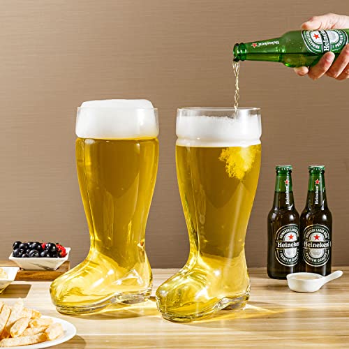 Mygift 2 Liter Das Boot Style Beer Glasses Large German Stein For Oktoberfest Theme, Set Of 2 #TOP1