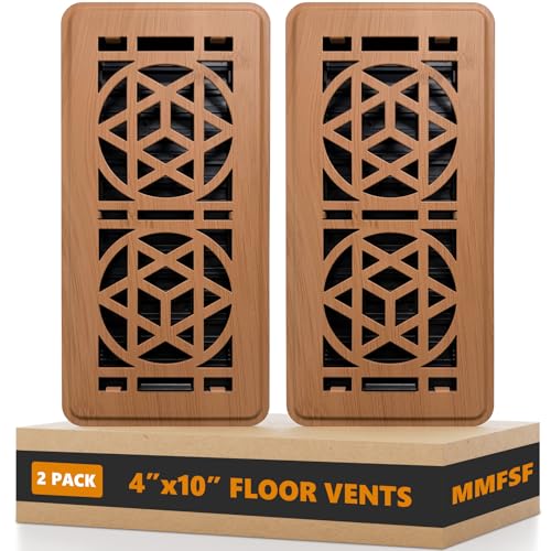 Floor Vent Covers Floor Register 4x10 2 Pack Heavy Duty Walkable Steel Vent Cover Adjustable Metal Decorative Vent Covers for Home Floor Ceiling or Sidewall VentNot Made of Wood Material
