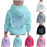Pink Puff Hoodie for Kids Letter Graphic Hoodie Cute Preppy Sweatshirt Teen Girls Long Sleeve Tops with Pockets