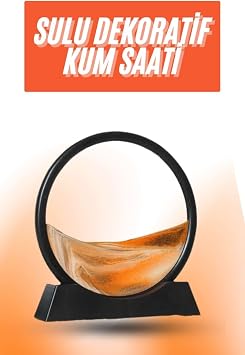 3D LED I kl  Kum Saati Gece Lambas  Hareketli Sulu Kum Saati Orta Boy