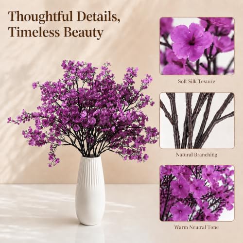 Image of Mandy's 6 Bundles Artificial Lavender Baby's Breath Flowers