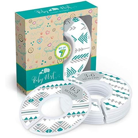 Baby Nest Designs Anti-Slip Plastic Closet Dividers, Chevron Teal, 24 Pieces, 1.25" Standard Rails Cover