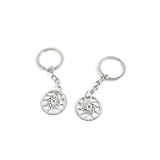 Keyrings Keychains Door Car Keys Rings Tags Chain Antique Silver Tone Bulk Lots H6JW7B Gear Gearwheel