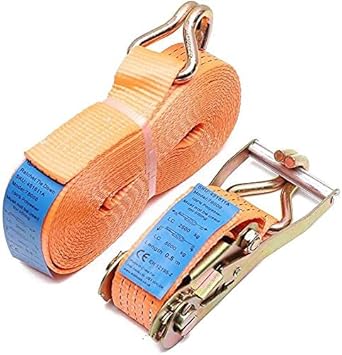 Grofilo Ratchet Tie Down Heavy Duty Set 50 mm Hooks Load securing Straps Tensioning Belt