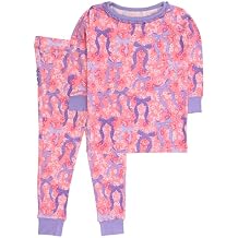 RuffleButts SoftSnoozeTM Viscose from Bamboo Toddler Girls Ruffle Long Sleeve Pajama Set