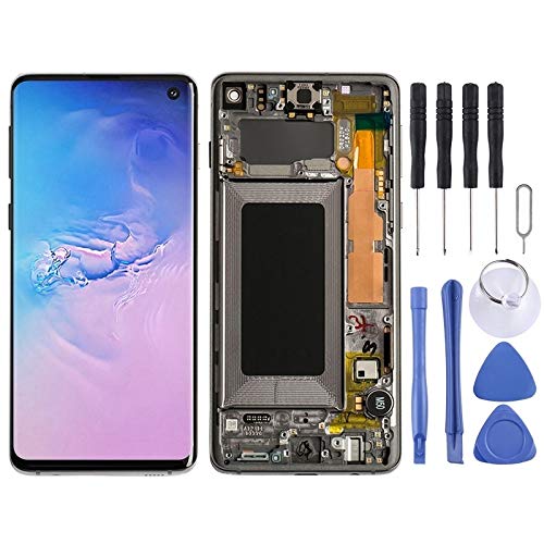 CHENGUANGLONG GUANLONG Phone Accessories Screen Replacement LCD Touch Screen and Digitizer Full Assembly with Frame for Galaxy S10 (Black) (Color : White)