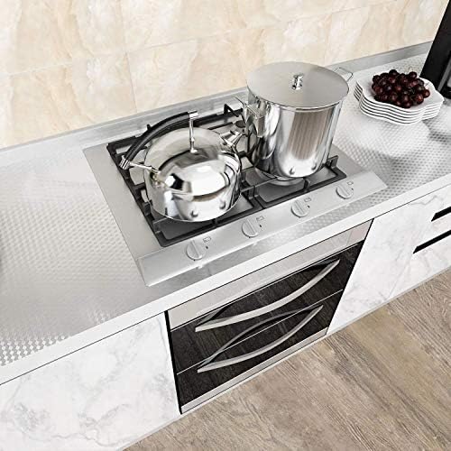 Niviy Oil Proof Wallpaper High-temperature Kitchen Stove Sticker Waterproof Self Adhesive Sticker for Kitchen Countertop (40x500cm, Rhombic)