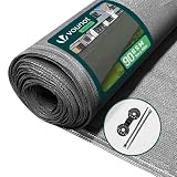 VOUNOT® Malla Sombreo y Ocultación 1×10m, Valla Privacidad HDPE Protección UV, Red de Sombra con Clips y Bridas, para Jardín, Huerto, Balcón, Gris