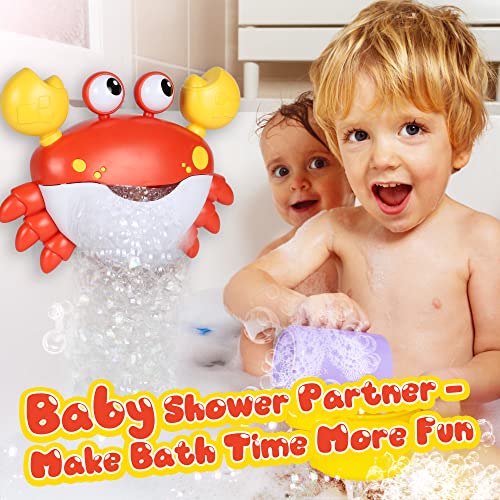 Cute Crab Bath Toys For Toddlers 1-3, Bath Bubble Maker With Music, Baby Bathtub Toys, Kids Water Toy Gifts For Infants 6-12 Months, Girls N' Boys Aged 3 4 5 6 7 8, Red #TOP5