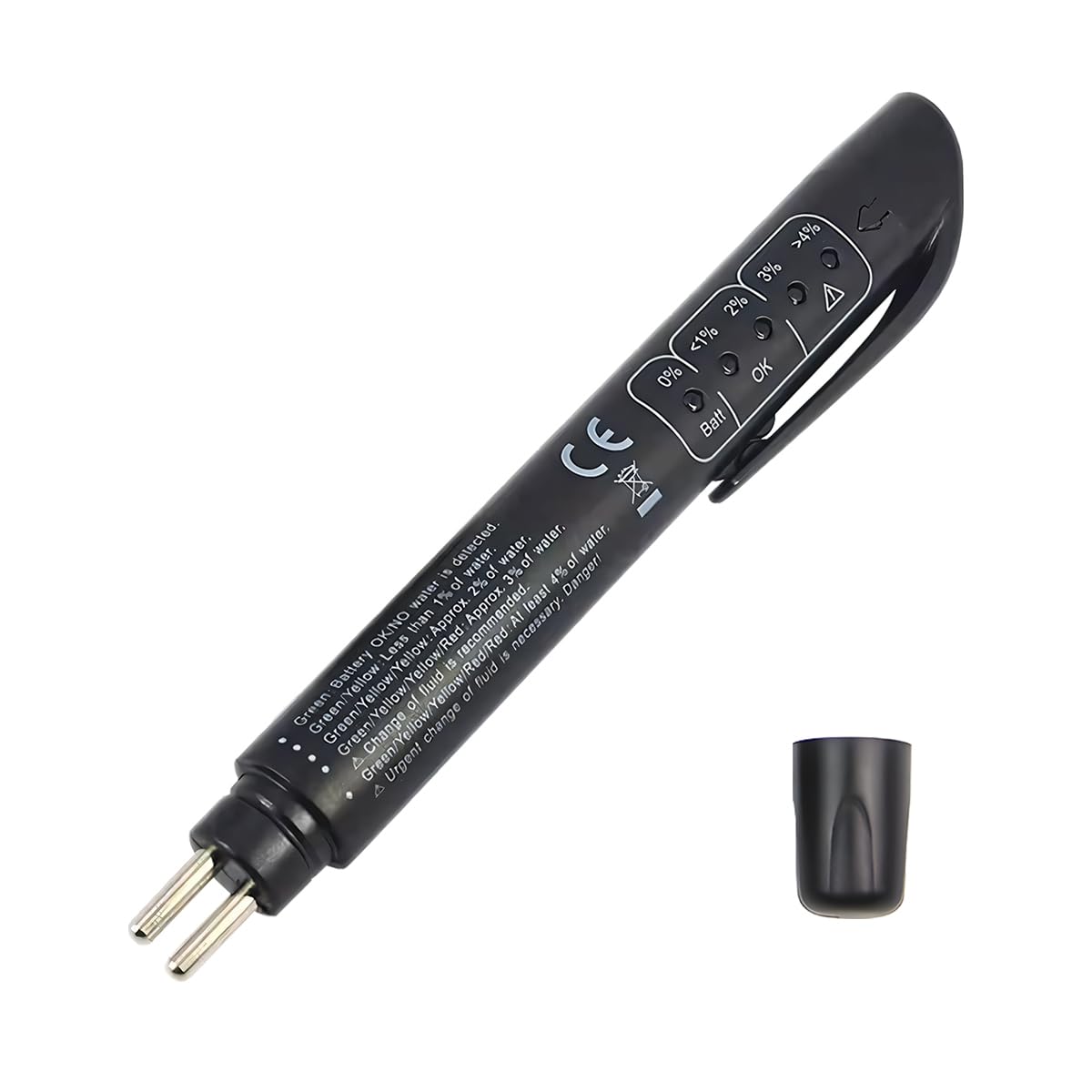 Mandark Car Brake Fluid Liquid Tester Pen, 5 LED Indicators Auto Brake Diagnostic Testing Tool for DOT 3 DOT 4 DOT 5.1 Brake Fluid, Automotive Oil Moisture Analyzer, Universal for Most Vehicles