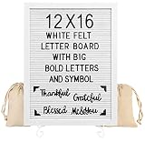G GAMIT Letter Board Sign White Frame 12x16 - Felt Letter Board Baby Announcement Board with Big Let