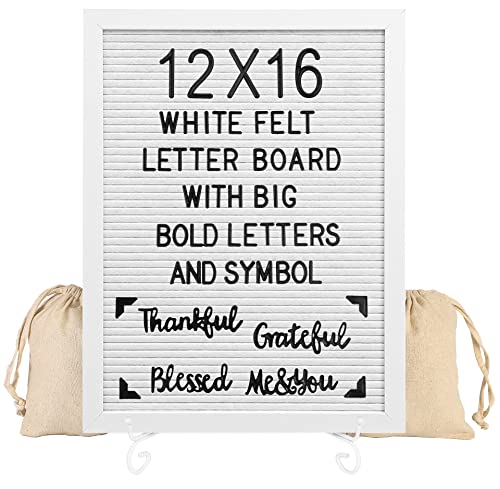 G Gamit Letter Board Sign White Frame 12X16 - Felt Letter Board Baby Announcement Board With Big Letters,Large Letter Board Sign Board&Message Board With Stand And Canvas Bag. #TOP8