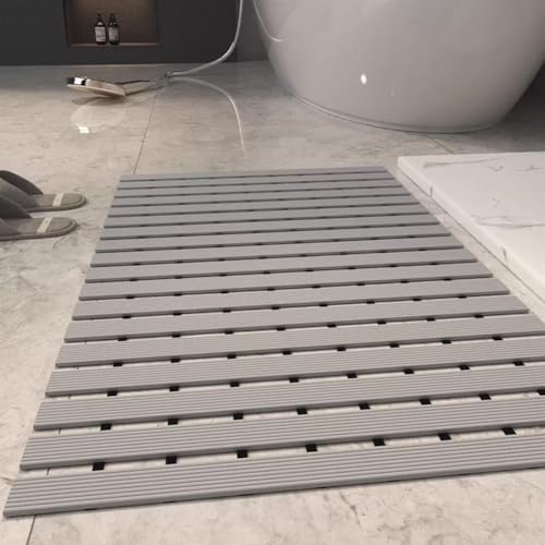 PP-Eic Gray 43 * 61, Can Be Cut to Size Bathroom Cubicle Mats, Bathroom Non-Slip Shower Mats, Non-Slip Shower Mats for Adults, Non-Slip Shower Mats for Shower Rooms, Suitable for All Ages