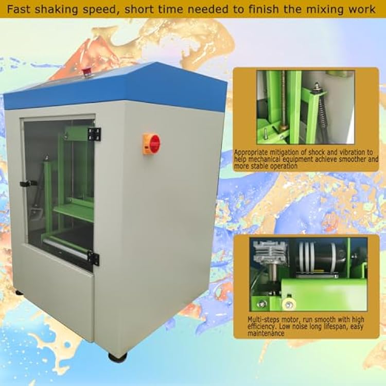 TECHTONGDA Automatic Clamping Paint Shaker Mixing Machine, Glue Paste Shaker Mixing Blending Equipment Stirrers, 0.5-20L Paint Shaker Mixer, Height Range 3.15-15 Inch, Max Weight 66 LB, 110V