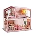 Produktbild Eventualx Puppenhaus Miniatur Mit Möbeln, DIY Miniatur Puppenhaus Kit, Holz Miniatur Handgemachte Puppen Haus Handcraft Schlafzimmermöbel Puppenhaus Für Kinder Geburtstagsgeschenk
