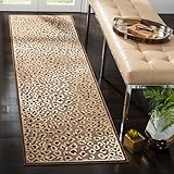 SAFAVIEH Paradise Collection Runner Rug - 2'2' x 8', Beige & Brown, Animal Print Viscose Design, Ideal for High Traffic Areas in Living Room, Bedroom (PAR84-303)