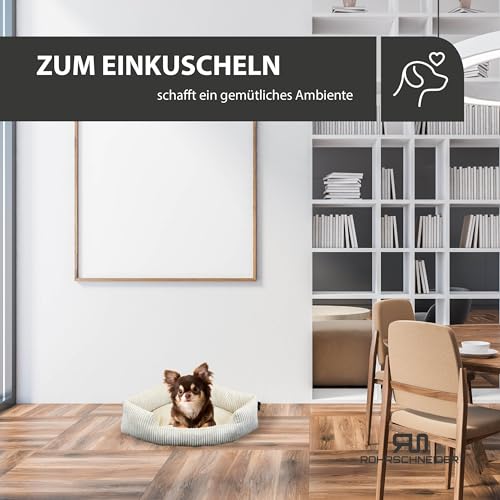 Rohrschneider XXL Eck-Hundebett für große Hunde | Weiche Hundedecke für Ecke aus Cord | Großes Hundebett für große Hunde oder 2 Hunde| Hundekissen Cord in grossen Größen (1 45x63cm)