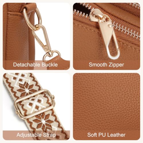 Image of Crossbody Bag for Women Vegan Leather Handbag Purse Anti Theft RFID | Stylish Designer Crossover Shoulder Bag Travel Daily| Wide Adjustable Shoulder Strap | Multi Pockets