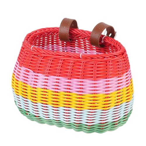 Bike Front Basket - Vintage Hand-Woven Large Capacity Storage, Handlebar Front Basket for Bike | for Bicycle, Scooters, Camping, Beach, Cycling, Picni