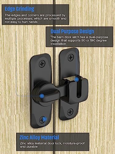 image for MeBantoo 90/180 Degree Flip Barn Door Lock, Protect Privacy - Security