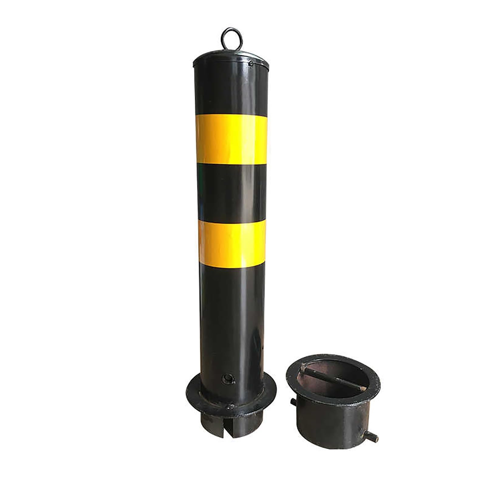 HCZKIUJY Parking Safety Bollard Posts with Reflective Tape and Anchor Bolts for Construction Site Barrier and Traffic Control (1pcs)
