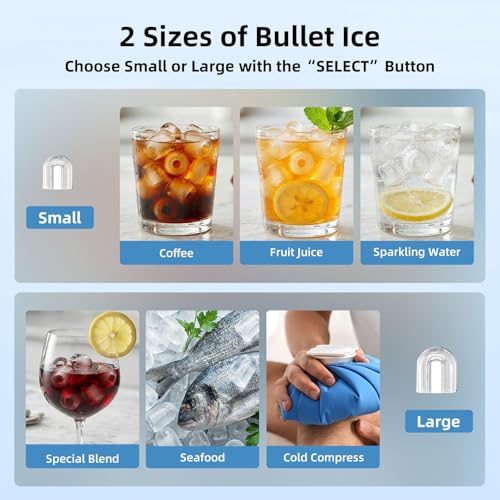 Image of Antarctic Star Ice Maker, Portable Ice Machine with Self-Cleaning Function, 8 Cubes in 6 Mins Fast Countertop Ice Making, Compact Ice Cube Maker for Home, Kitchen, RV, Travel, Steel