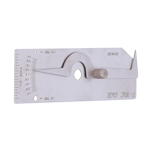 Miniatura 8 de Medidor de soldadura de acero inoxidable V-WAC Undercut Inch Inspección Soldadura Herramienta de medición Regla Espesor 0.037 in (sistema británico)