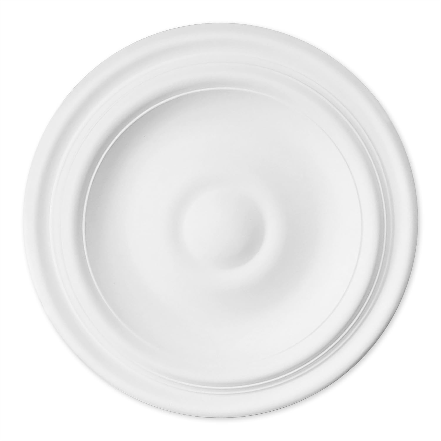 Living Heat White Luna Luxe - Modern Concentric Ceiling Rose - Lightweight Polyurethane 25Cm X 3.2Cm