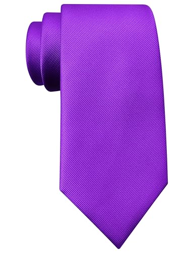 GUSLESON Purple Tie for Men Classic Wedding Ties Silk Solid 8cm Business Necktie (0791-16)