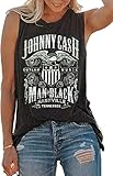 Country Music Tank Tops Women Vintage Nashville Tennessee Graphic Tank Vest Summer Casual Vacation Graphic Tank Top(M,Gray)