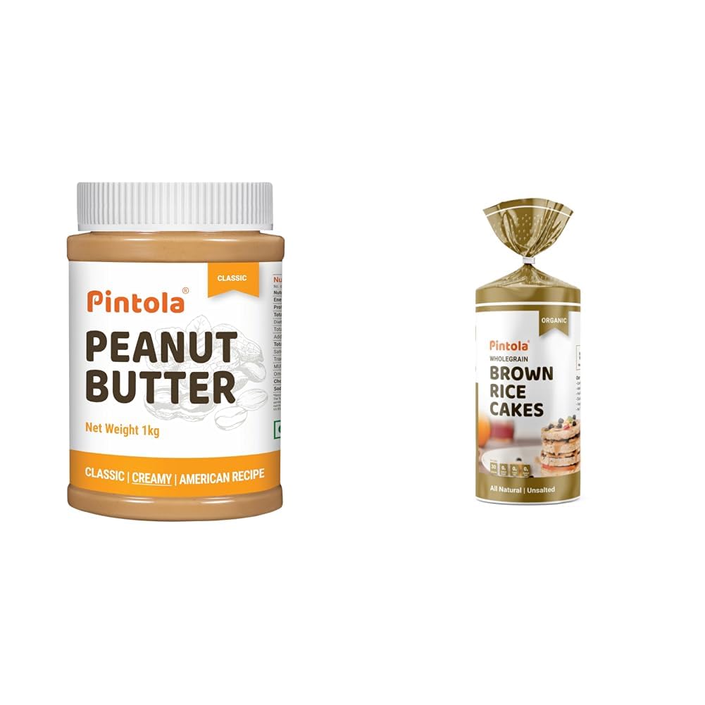 Pintola Combo - Classic Peanut Butter Creamy 1Kg + Rice Cake Multigrain Salted 130g, 100% Pure Roasted Peanuts butter, Smo... - Review, Price and Buying Guide