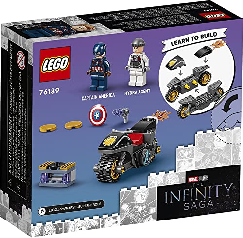 Marvel Captain America and Hydra Face-Off 76189 Collectible Building Kit; Captain America and Motorcycle Set; New 2021 (49 Pieces) - Lego - Immagine 3