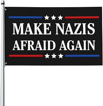 Make Nazis Afraid Again Flag 3x5 Ft Yard Garden Bannerblack