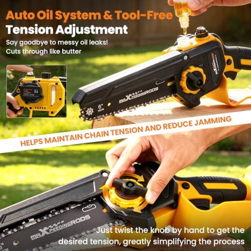 maXpeedingrods 4-In-1 Electric Pole Saws Compatible with Dewalt 20V MAX Battery, 8 Inch & 6 Inch Mini Chainsaw Cordless with 15.6ft Reach, Electric Pole Saws for Tree Trimming (No Battery) by maXpeedingrods - Used condition - Image 8