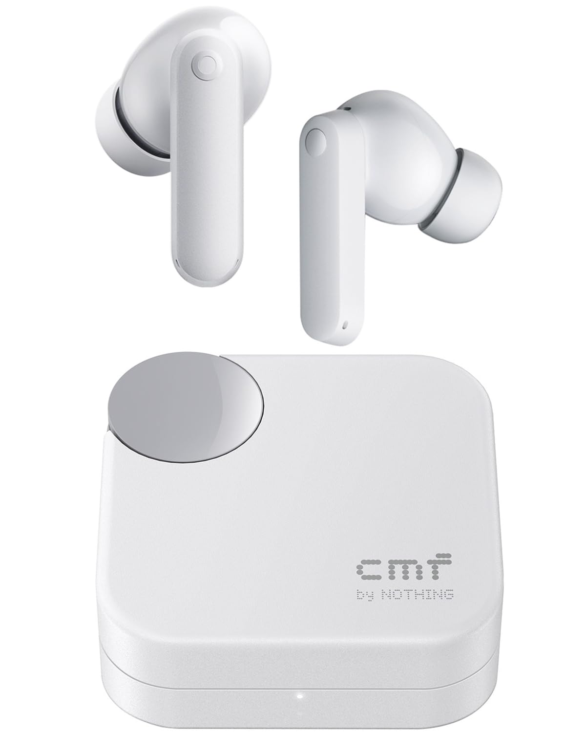 CMF by Nothing Buds 2a Bluetooth Wireless Earbuds | 12.4mm Bio-Fiber + Custom TPU Diaphragm | 42dB ANC | Up to 35.5 Hours Total Playtime | 8 Hours of Continuous Music on a Single Charge | 4 HD Microphones and Clear Voice Technology | IP54 Dustproof Waterproof Light Grey