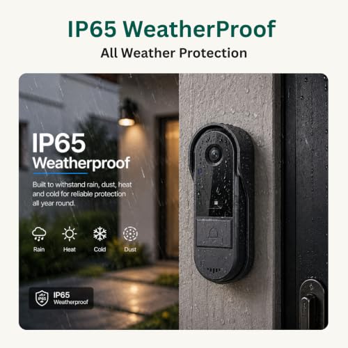 Image of Delitech Wireless Video DoorPhone | 2MP Video Doorbell + Wireless Home Display 1080p Resolution | Instant Phone & Tab Visitor Video Call | 2-Way Talk | Built-in Mic & Speaker | Free Installation*