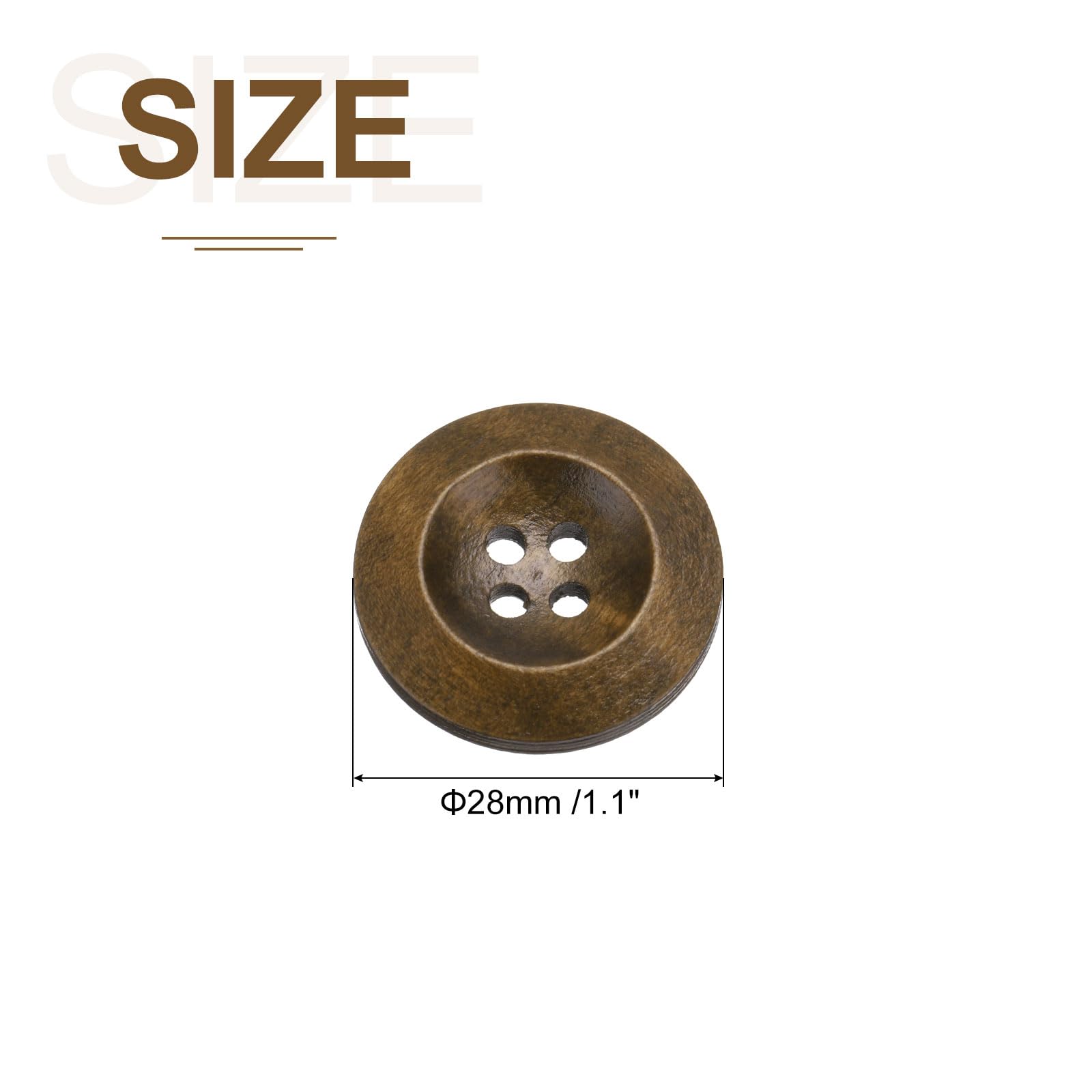 YaHoGa 30pcs Natural Wood Buttons - 30mm (1 1/5 Inch) Large Wooden Buttons For Sewing, Sweaters & Crafts, Bulk