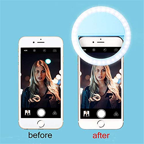 Portátil Selfie Ring Light Recarregável 3-Nível de Brilho 36 LED Flash Fotografia da câmera Self-tim