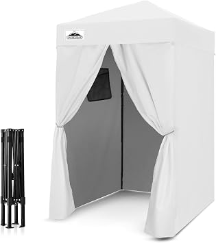 EAGLE PEAK Flex Ultra Compact 4x4 Changing Room, Pop-up Canopy, Sun Shelter, Portable Privacy Canopy Cabana for Pool, Fashion Photoshoots, or Camping, White