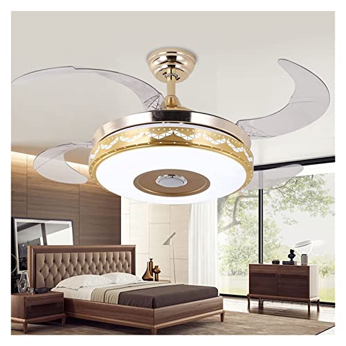 Ventilateur de plafond rond à LED télécommandé et pales rétractables - 5