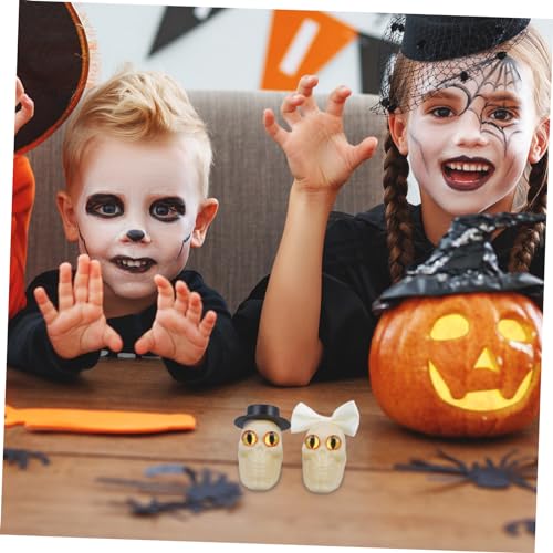 VINTORKY 1 Par De Enfeites De Caveira De Halloween Cabeça De Esqueleto De Halloween Noiva Noivo Simu