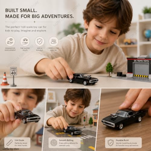 Image of Fast & Furious Toy Car 1:64 Scale Diecast Model Vehicle Metal Body Mini Racing Sports Muscle Car Collectible for Kids Boys and Car Collectors