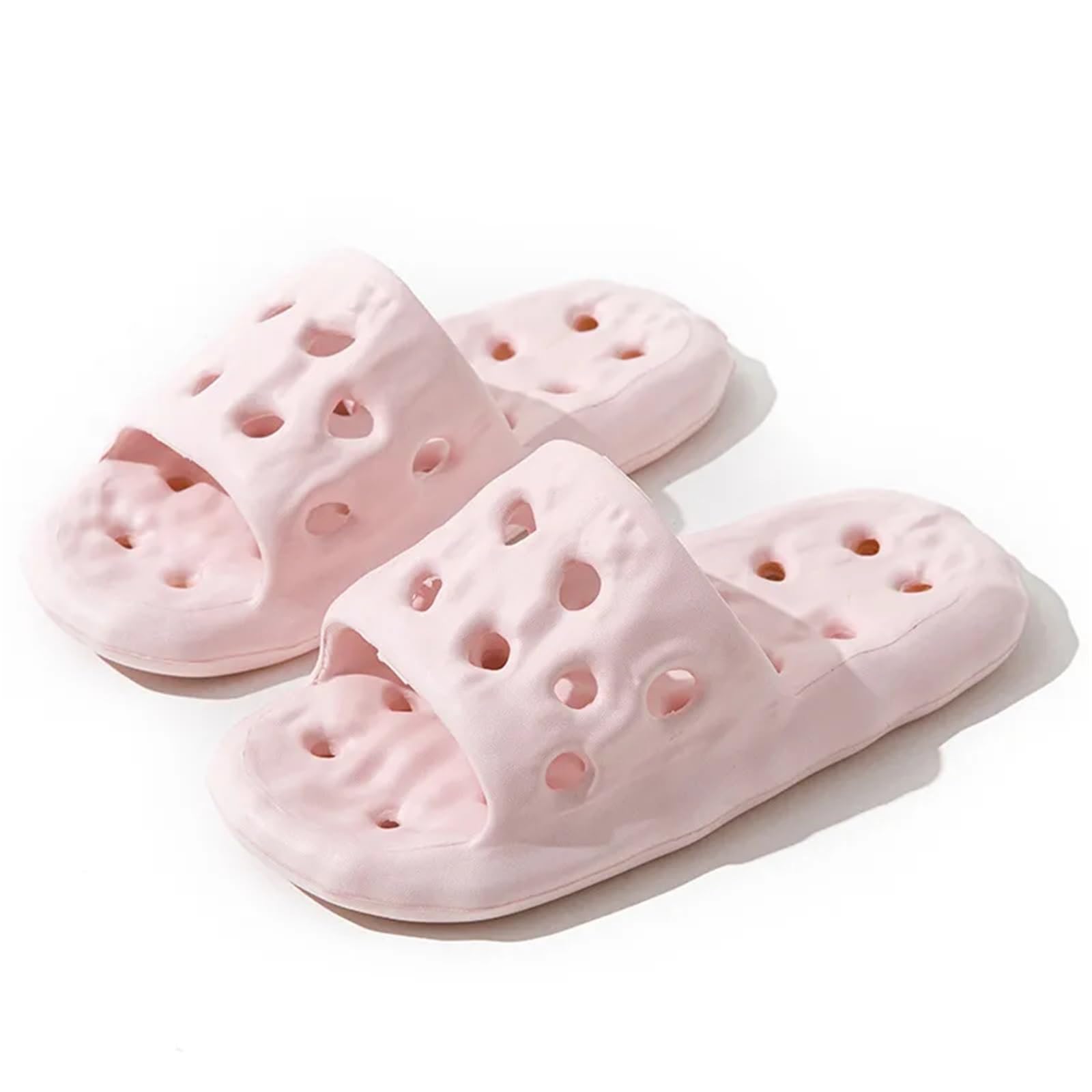 ERHTGUO EVA Slippers - Quick-Dry Bathroom Sandals For Couples, Ultra-Soft Anti-Slip Home Slides With Massage Texture(Pink,38-39)
