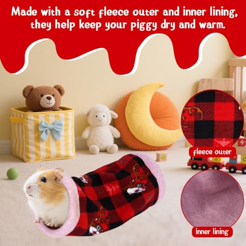 NAPLORD Small Pet Fleece Set,Guinea Pig Snuggle Sack, Tunnel,Fleece Forest Hideout,Square and Round Potty Pads for Guinea Pigs and More by NAPLORD - Image 3